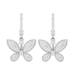 Diamond Butterfly Drop Earrings