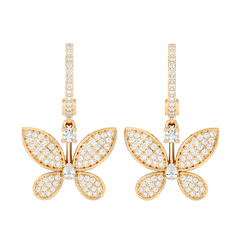 Diamond Butterfly Drop Earrings