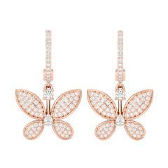 Diamond Butterfly Drop Earrings