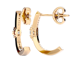 Diamond Cluster Half Hoop Earrings