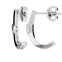 Diamond Cluster Half Hoop Earrings