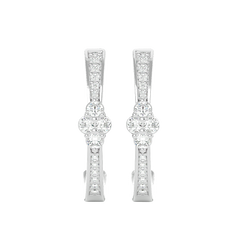 Diamond Cluster Half Hoop Earrings