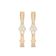 Diamond Cluster Half Hoop Earrings