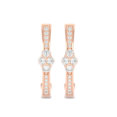Diamond Cluster Half Hoop Earrings