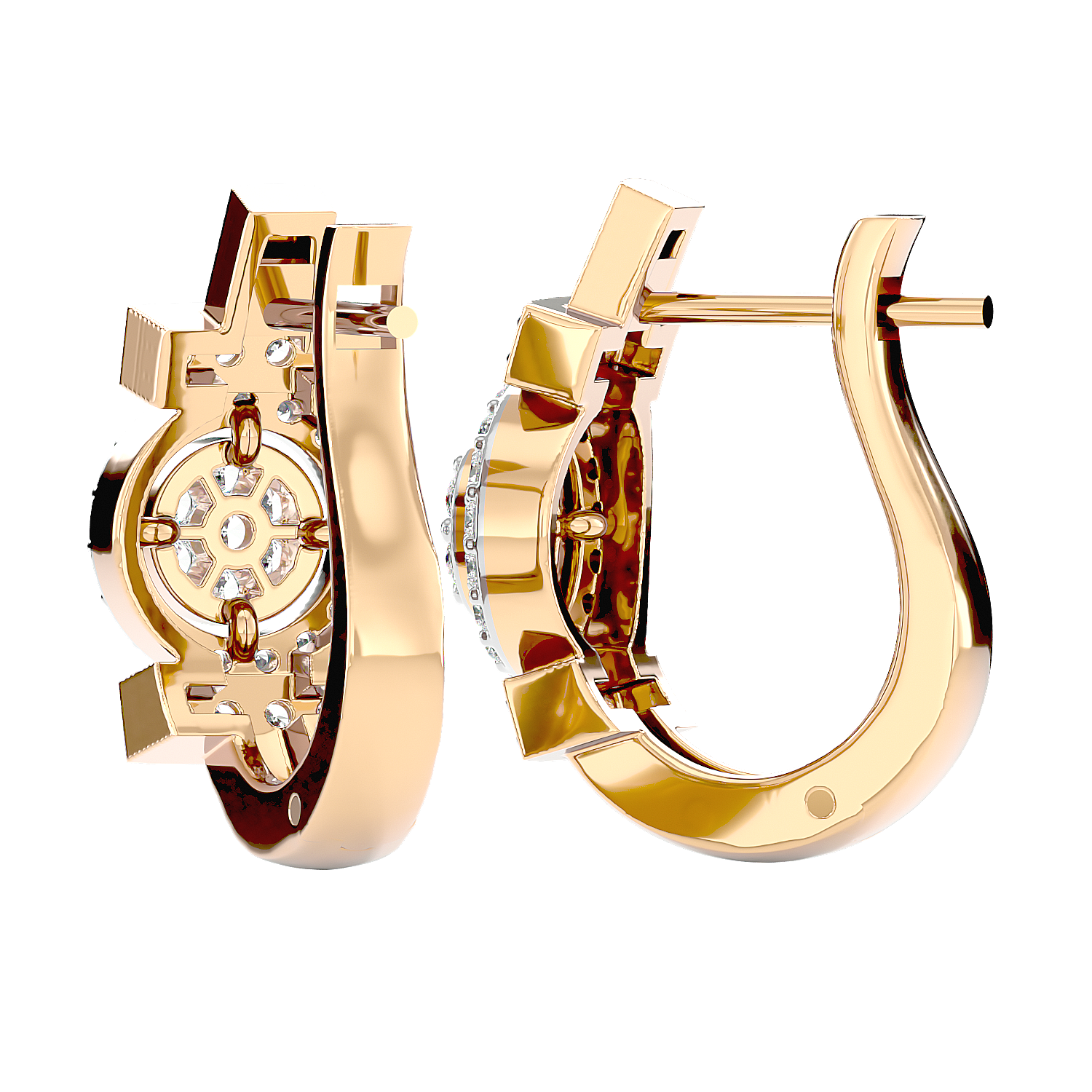 Art Deco Diamond Hoop Earrings