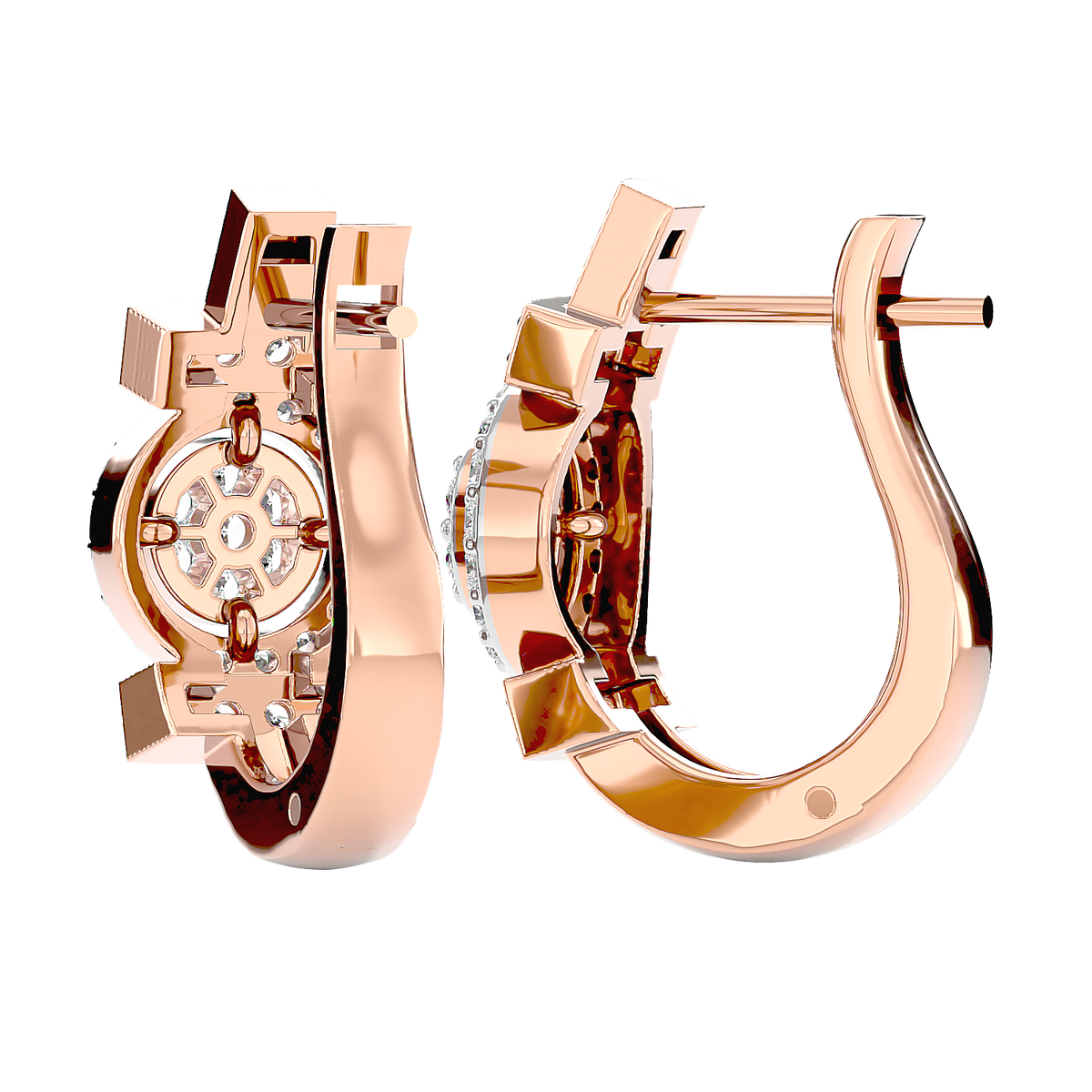 Art Deco Diamond Hoop Earrings