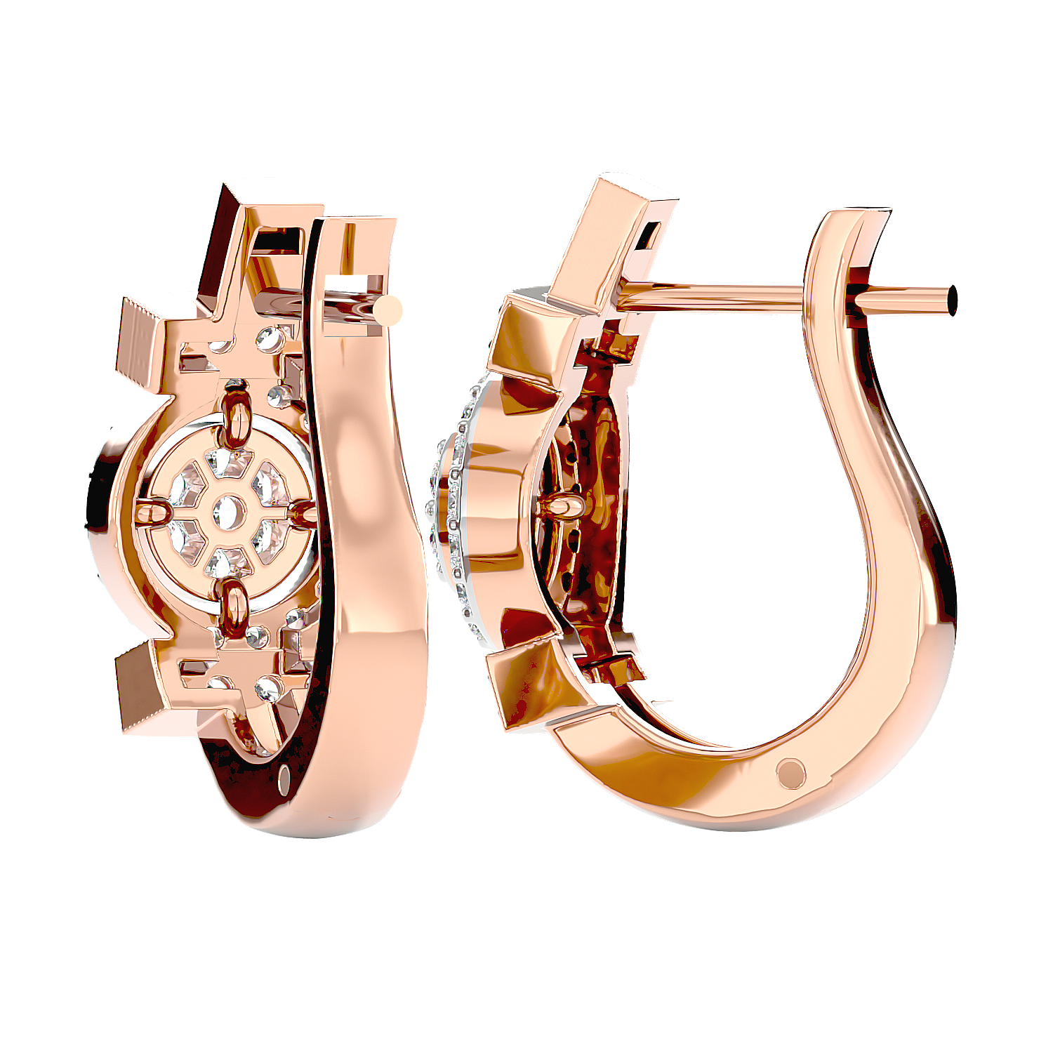Art Deco Diamond Hoop Earrings