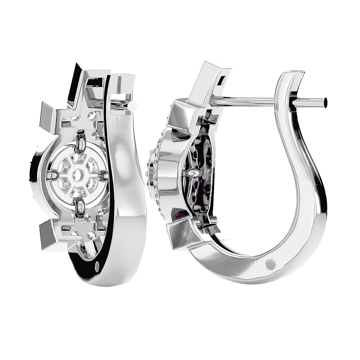 Art Deco Diamond Hoop Earrings