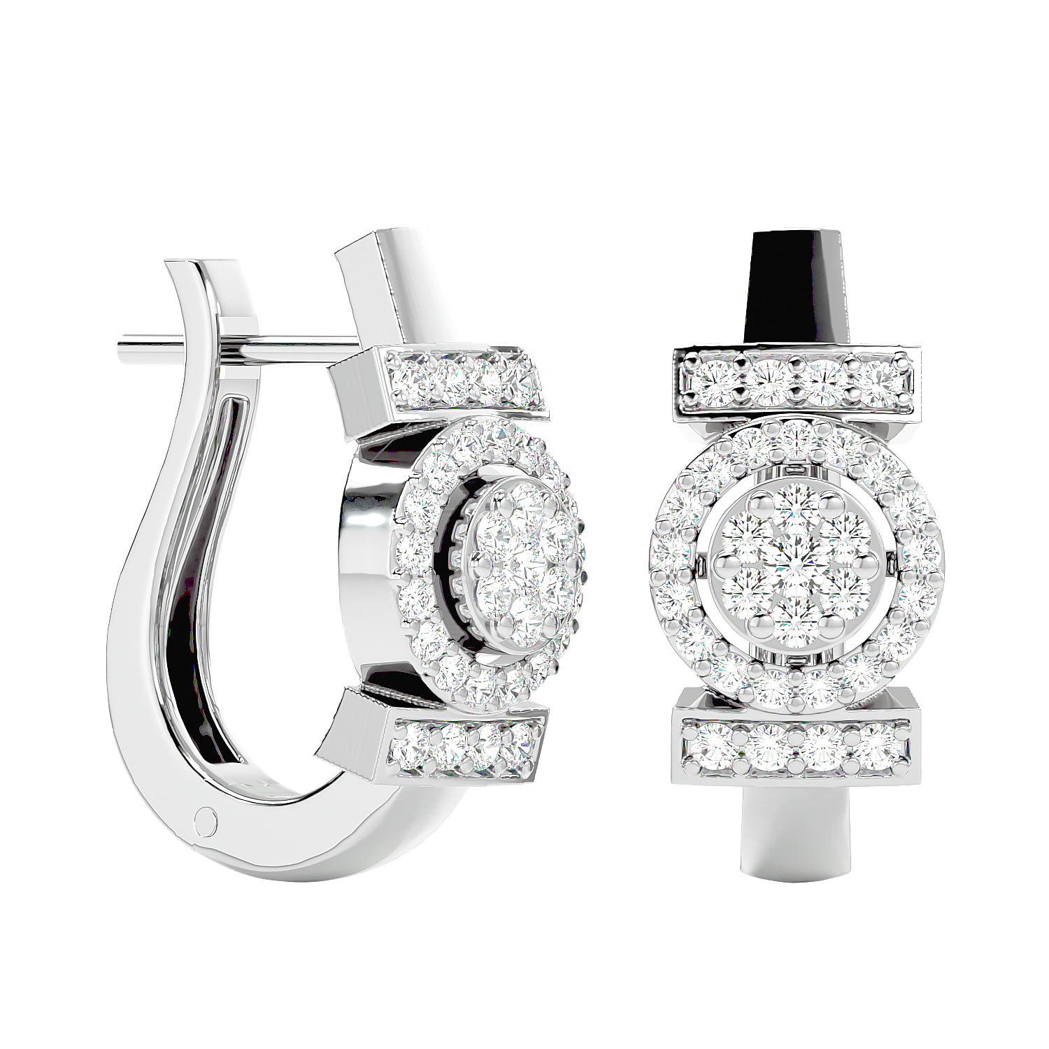 Art Deco Diamond Hoop Earrings