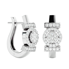 Art Deco Diamond Hoop Earrings