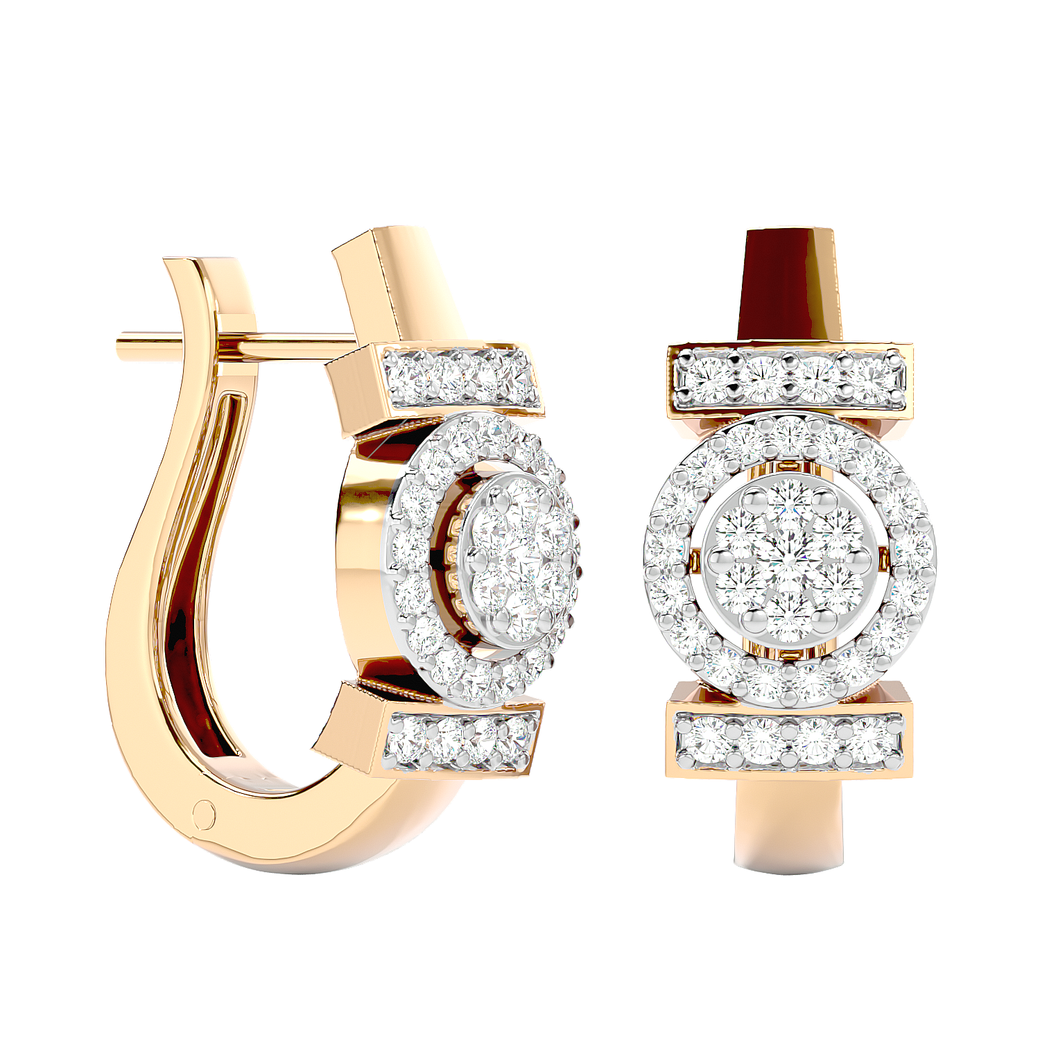 Art Deco Diamond Hoop Earrings