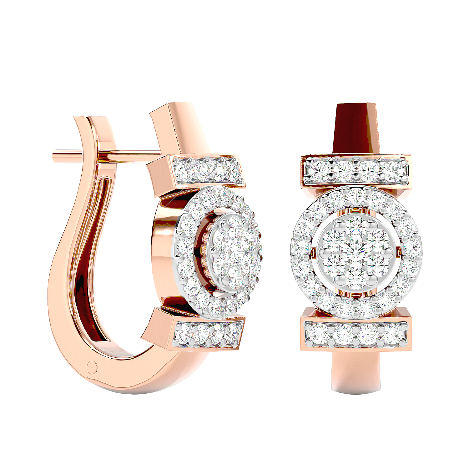 Art Deco Diamond Hoop Earrings