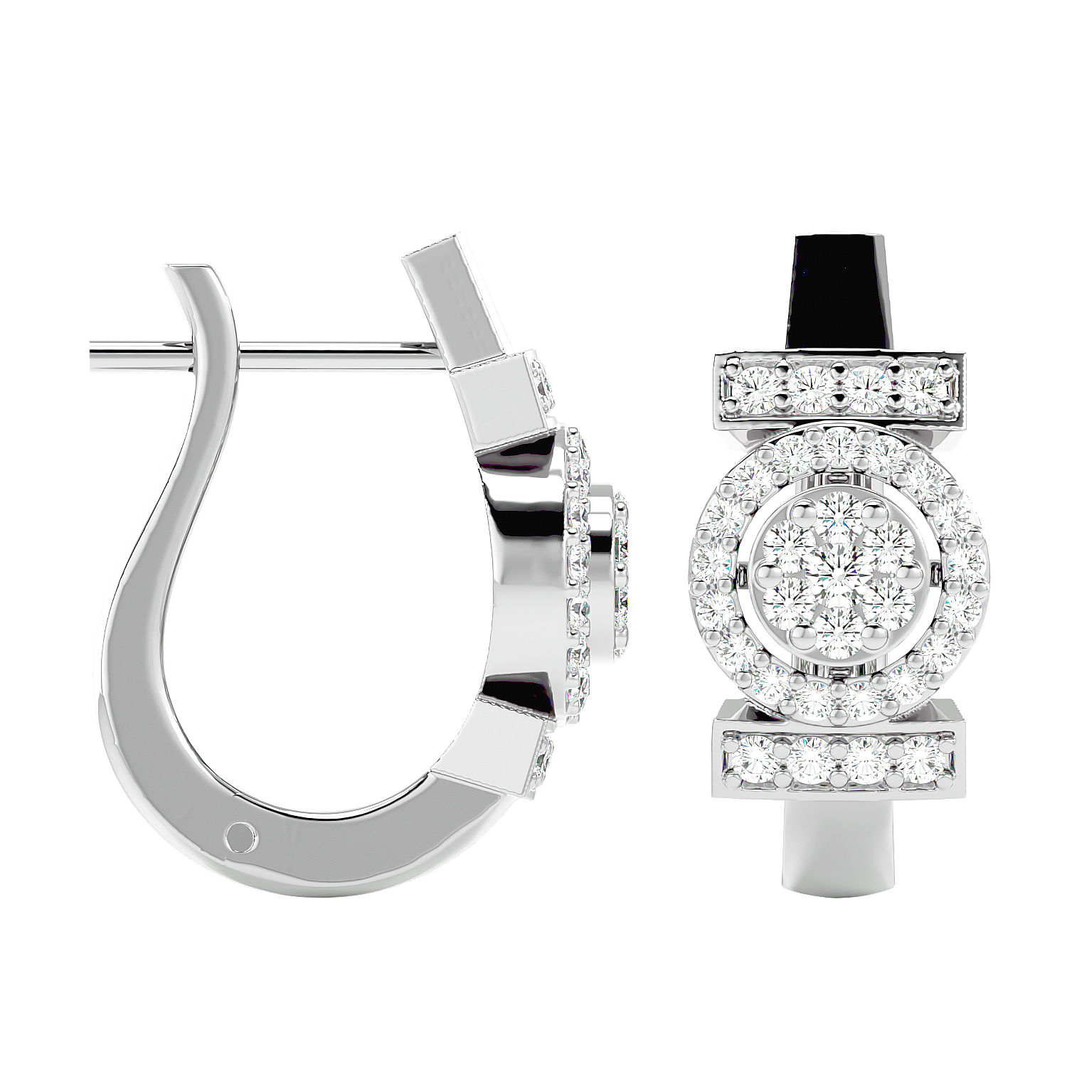 Art Deco Diamond Hoop Earrings