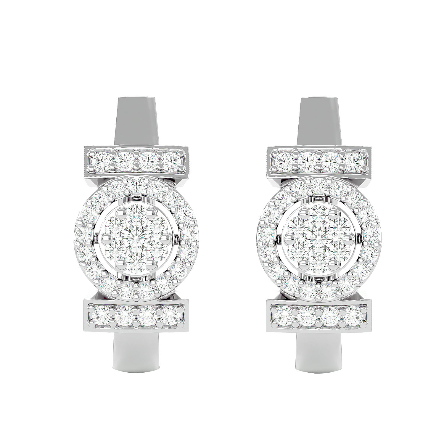 Art Deco Diamond Hoop Earrings