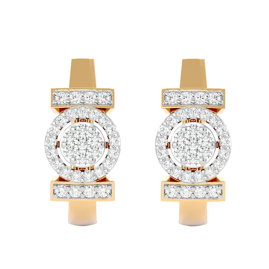 Art Deco Diamond Hoop Earrings