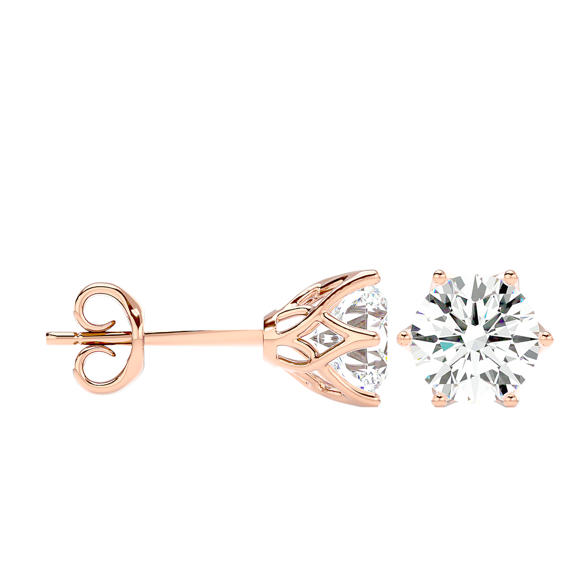 Classic Solitaire Stud Earrings