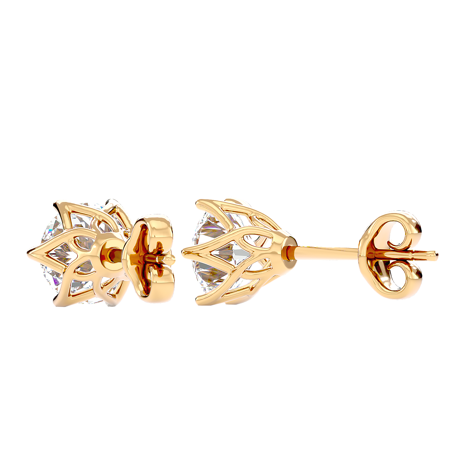 Classic Solitaire Stud Earrings