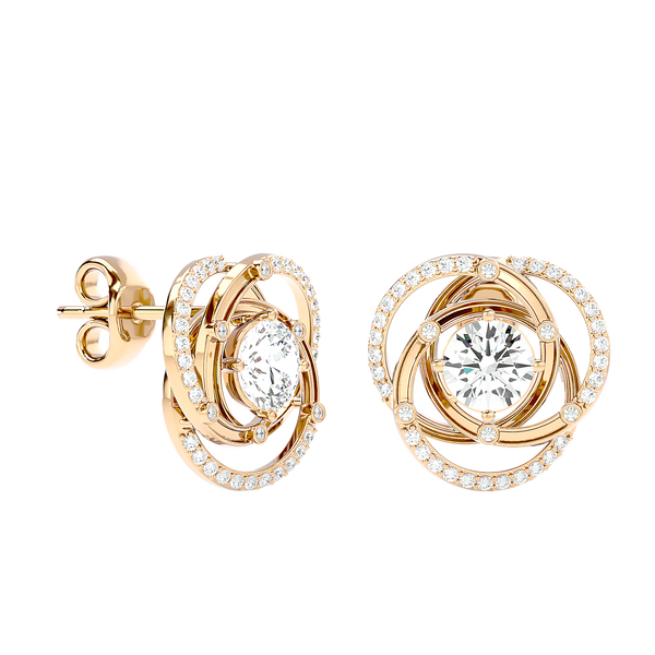 Swirl Halo Stud Earrings