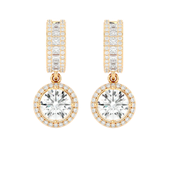 Diamond Halo Drop Earrings