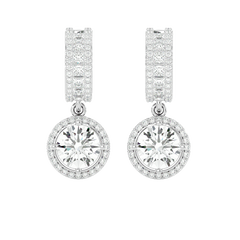 Diamond Halo Drop Earrings