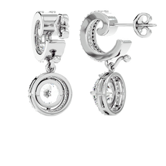 Diamond Halo Drop Earrings