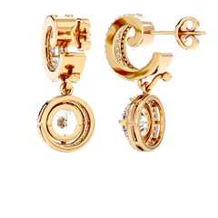 Diamond Halo Drop Earrings