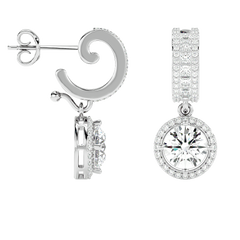 Diamond Halo Drop Earrings