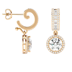 Diamond Halo Drop Earrings