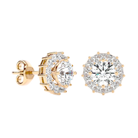 Diamond Sunburst Stud Earrings