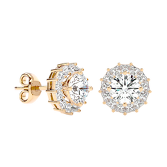 Diamond Sunburst Stud Earrings