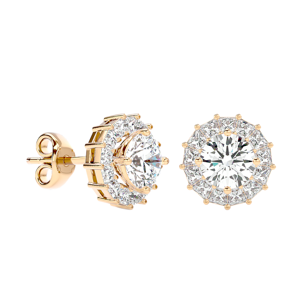 Diamond Sunburst Stud Earrings