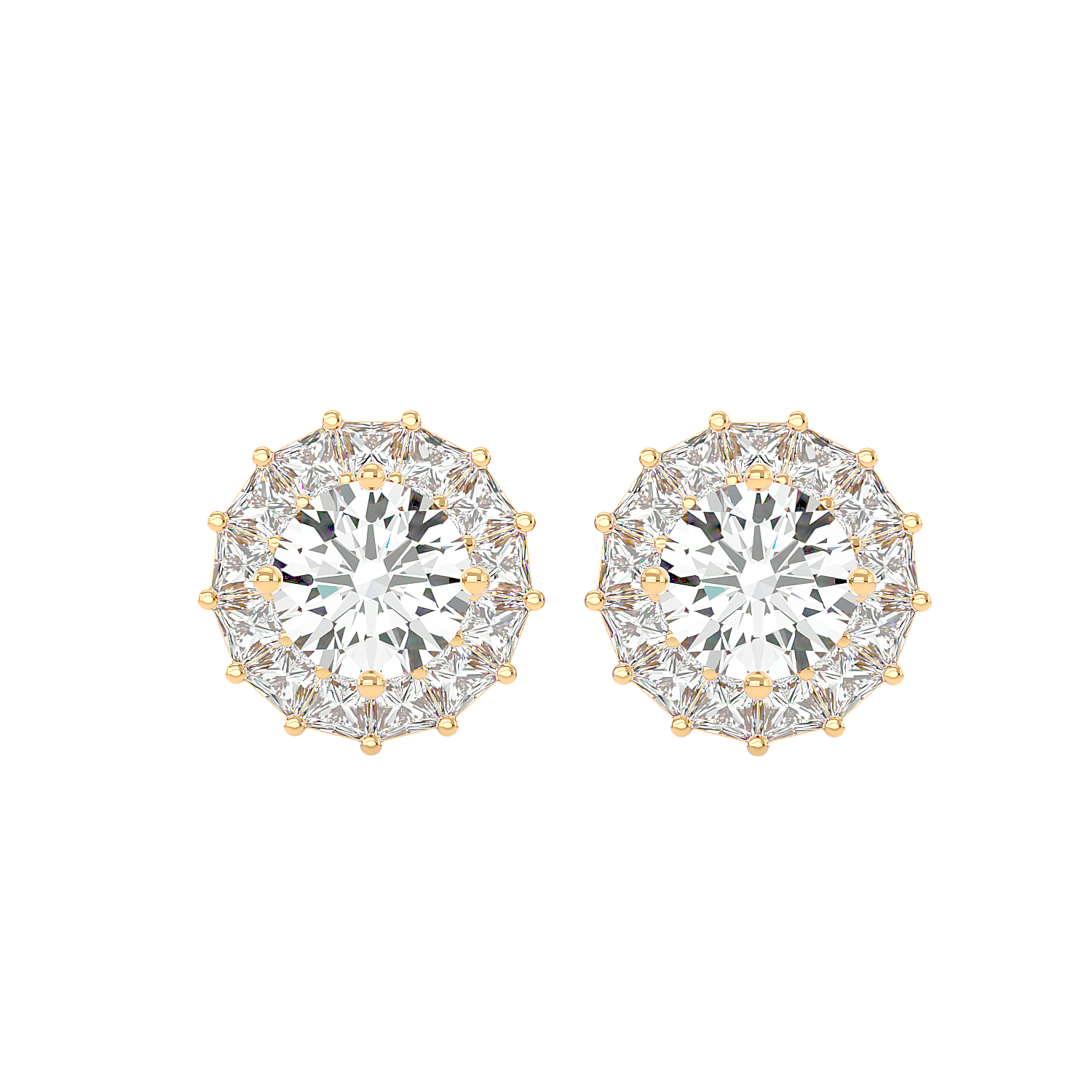 Diamond Sunburst Stud Earrings