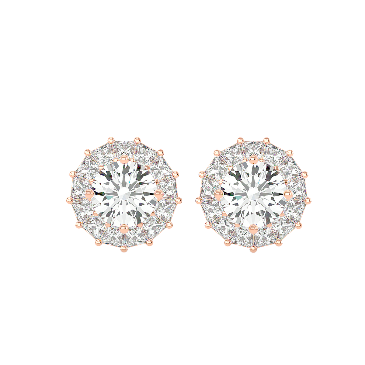 Diamond Sunburst Stud Earrings