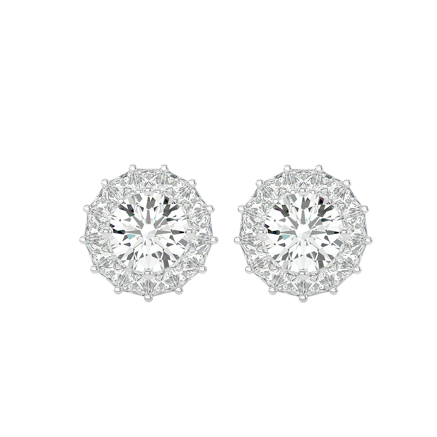 Diamond Sunburst Stud Earrings