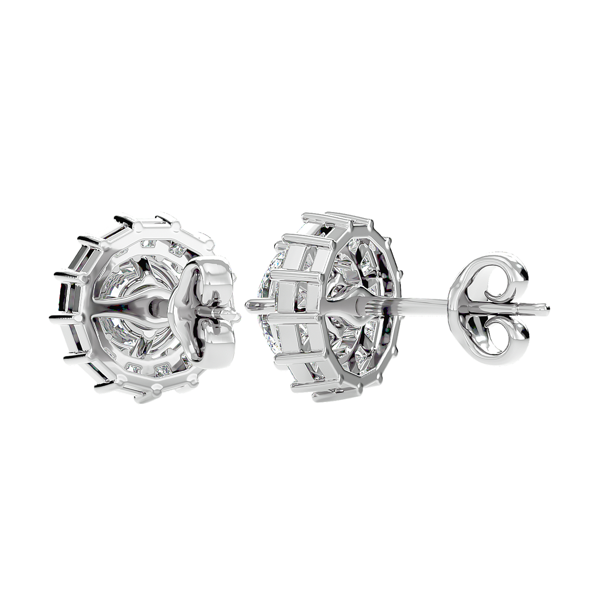 Diamond Sunburst Stud Earrings