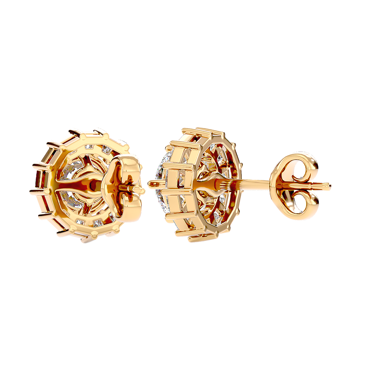 Diamond Sunburst Stud Earrings