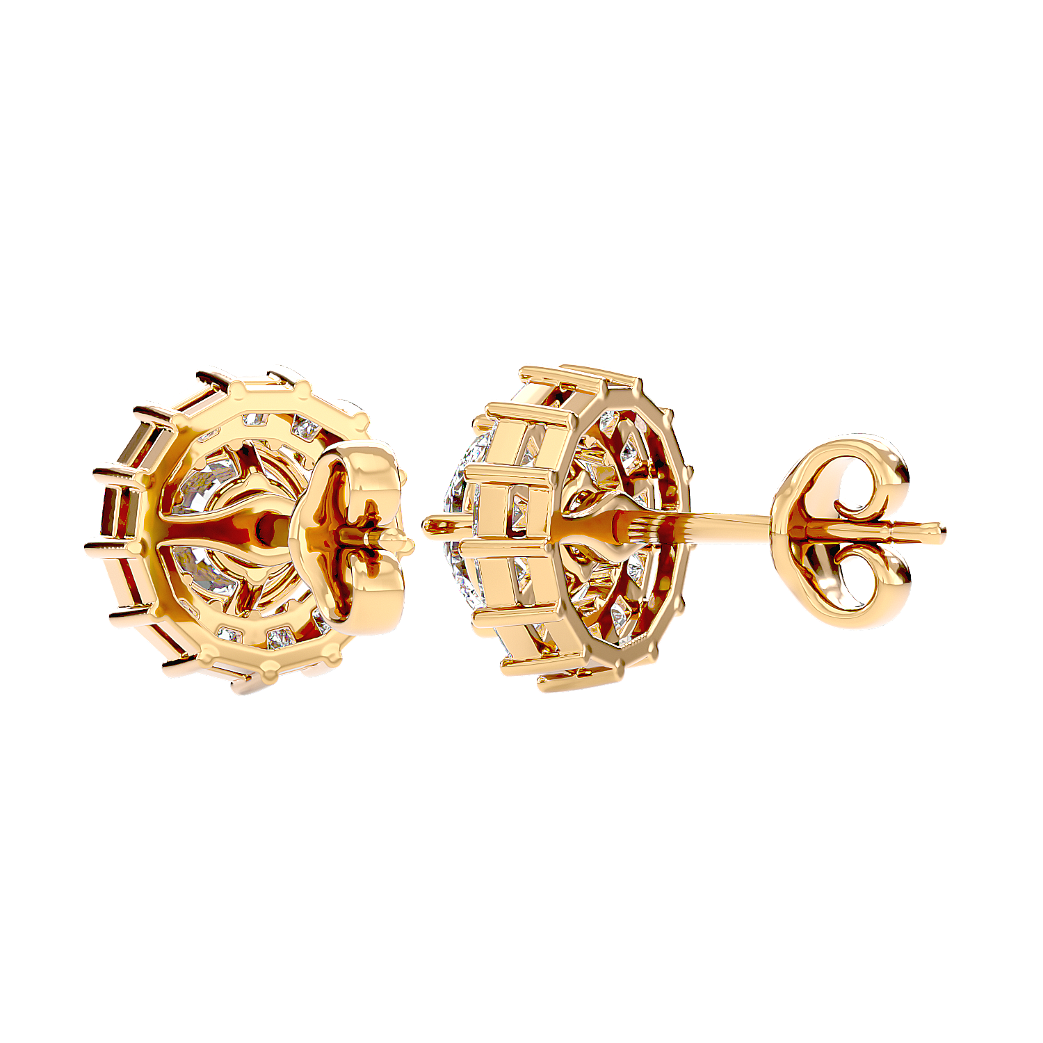 Diamond Sunburst Stud Earrings