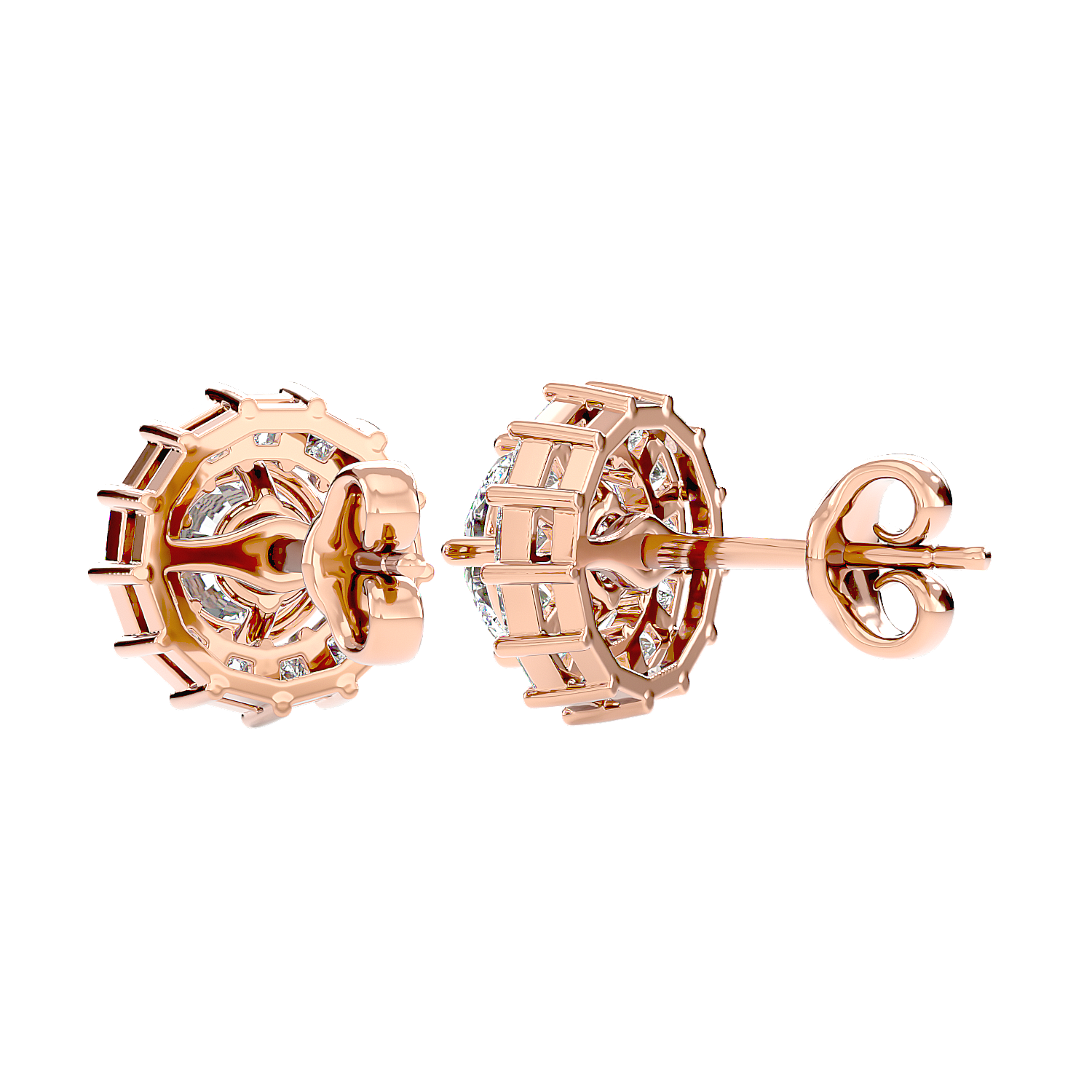 Diamond Sunburst Stud Earrings
