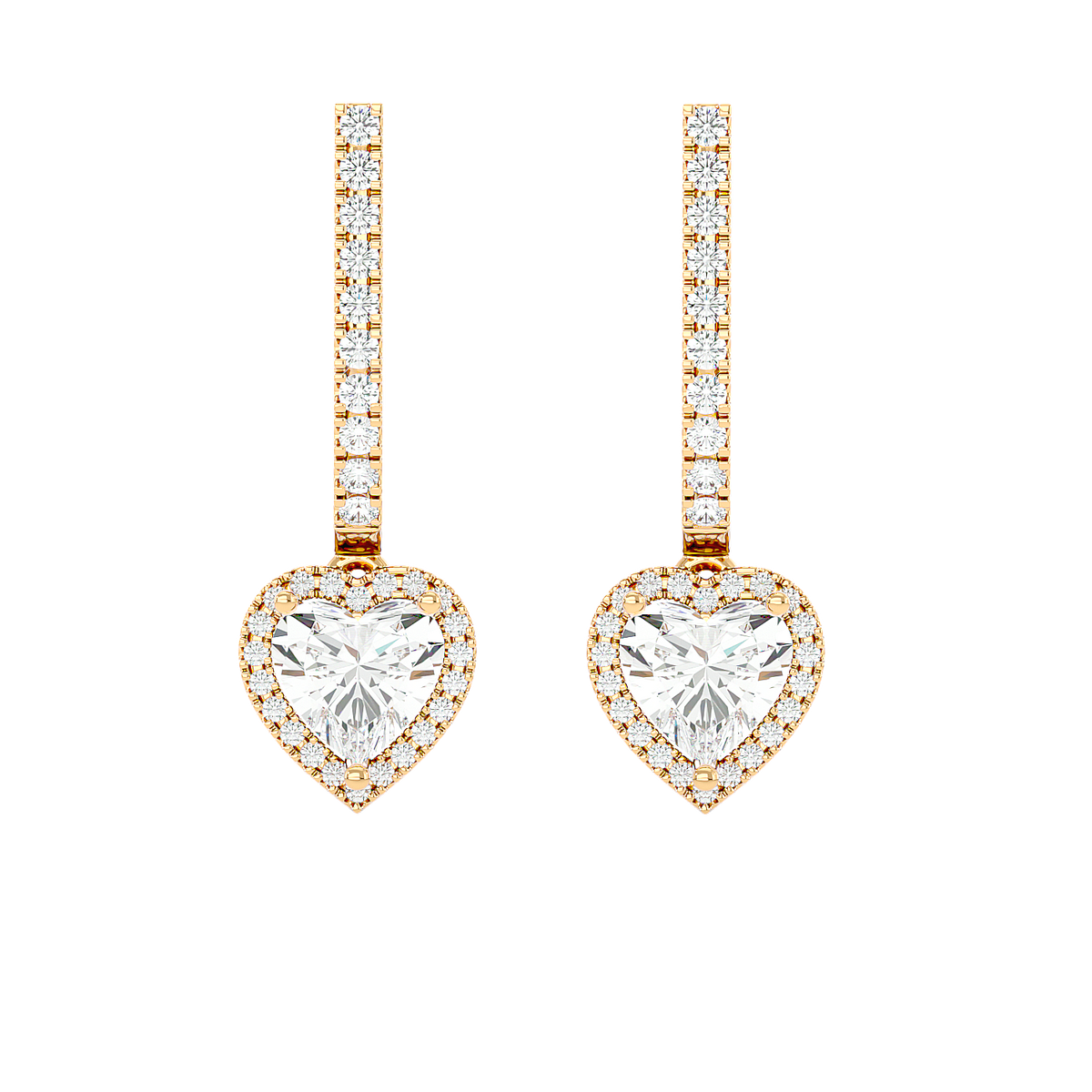 Heart Halo Drop Earrings