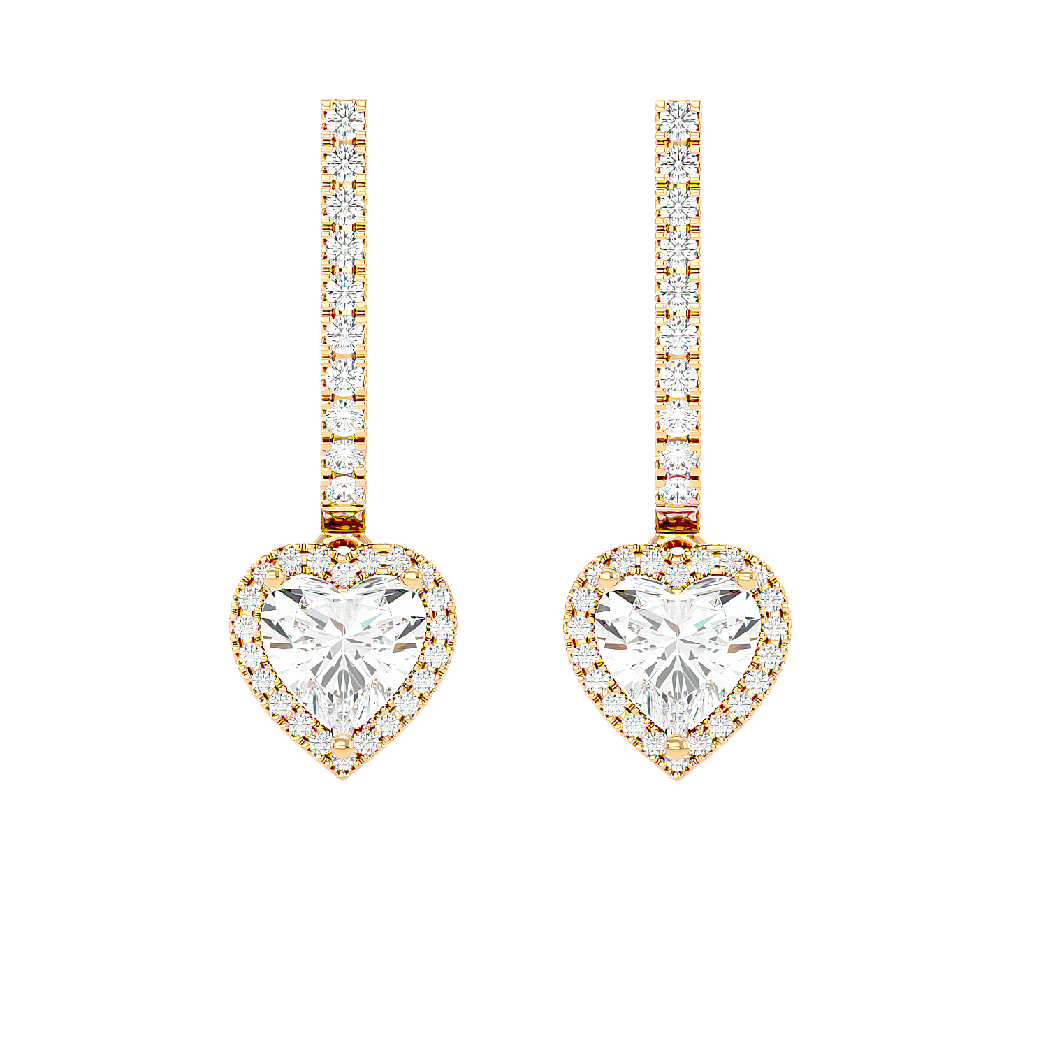 Heart Halo Drop Earrings