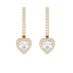 Heart Halo Drop Earrings