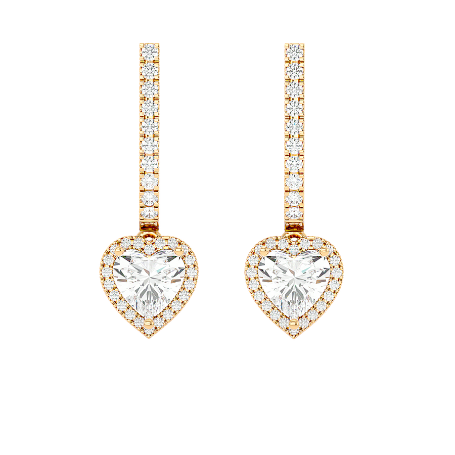 Heart Halo Drop Earrings