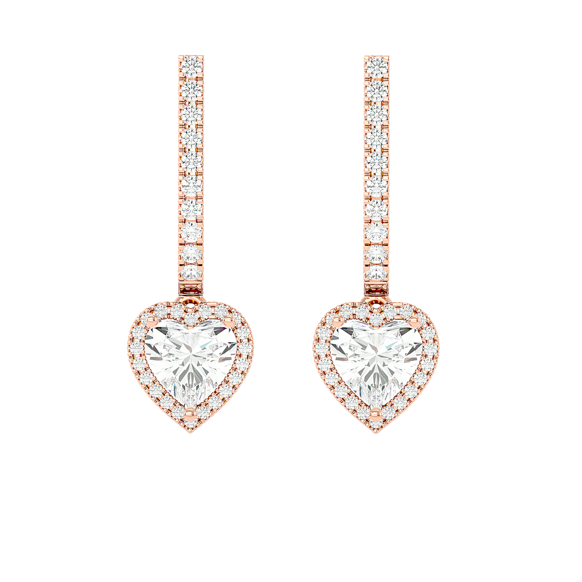 Heart Halo Drop Earrings