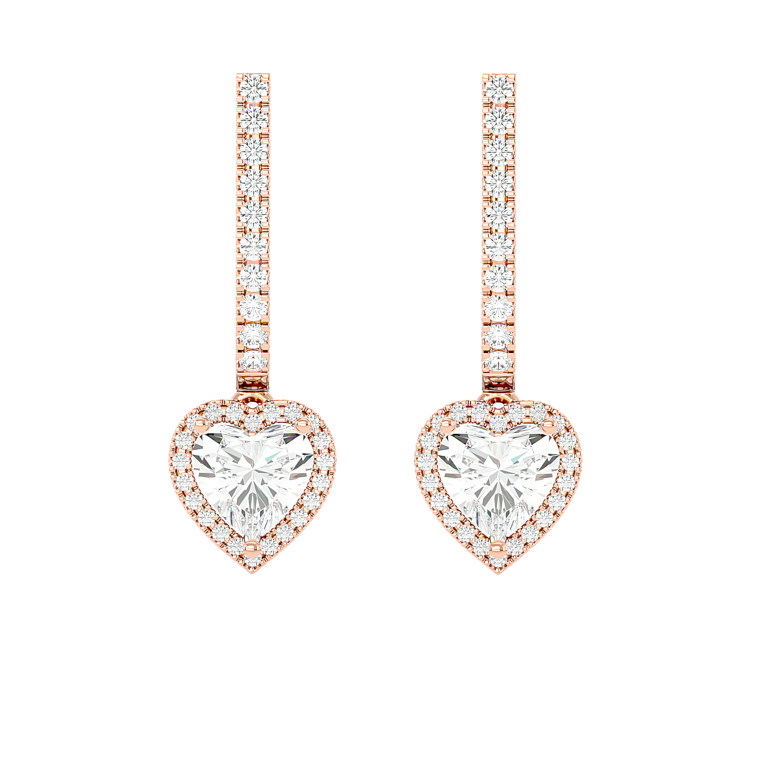 Heart Halo Drop Earrings