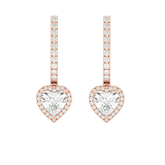 Heart Halo Drop Earrings