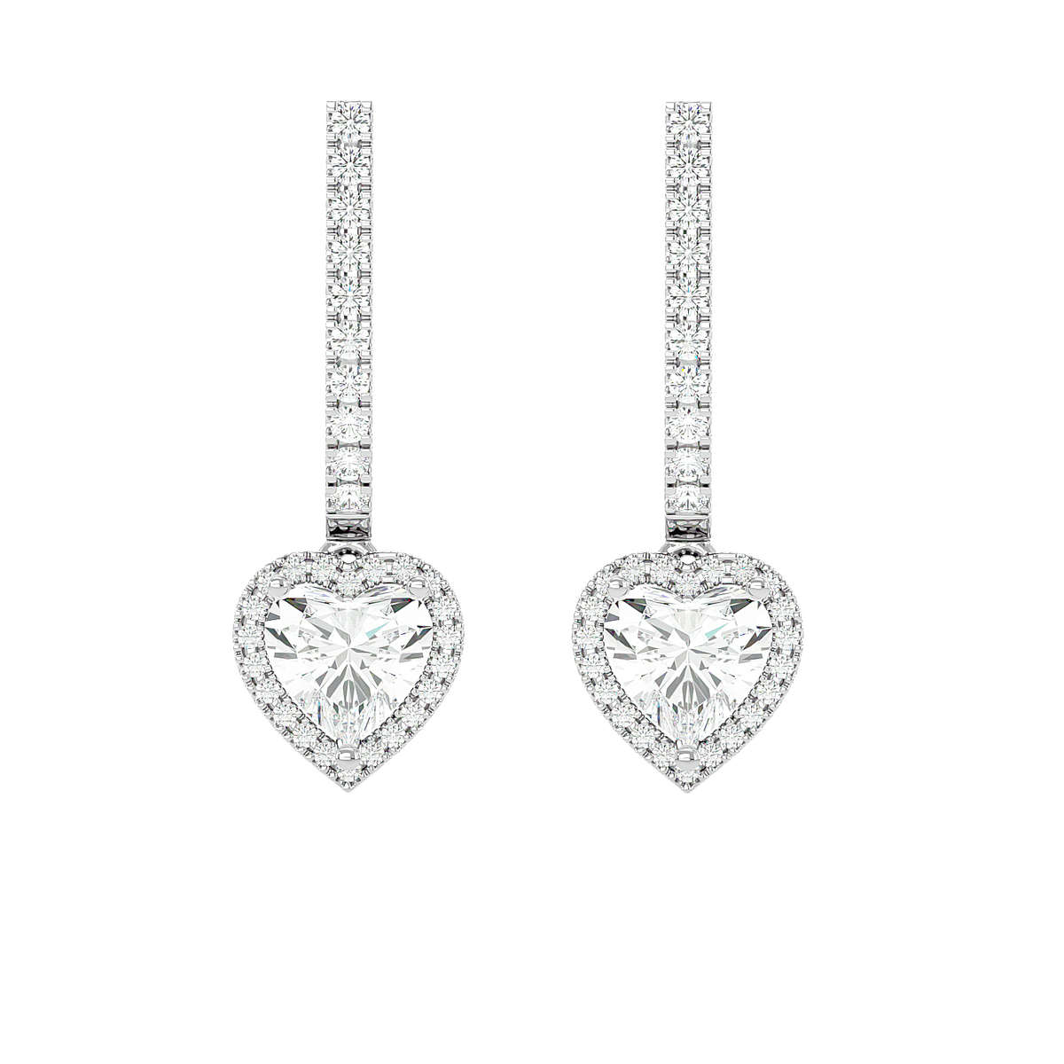 Heart Halo Drop Earrings