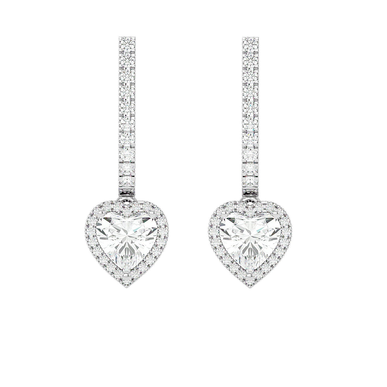Heart Halo Drop Earrings