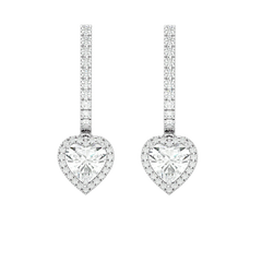 Heart Halo Drop Earrings