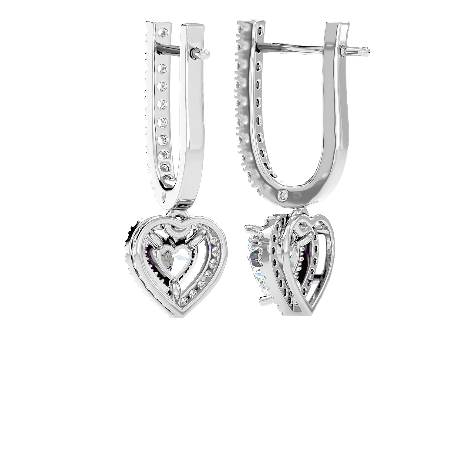 Heart Halo Drop Earrings
