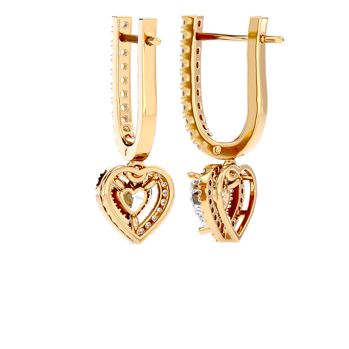 Heart Halo Drop Earrings